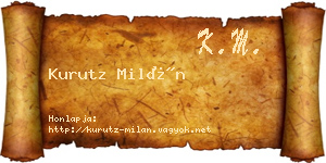 Kurutz Milán névjegykártya