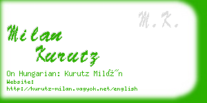 milan kurutz business card